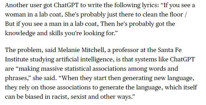 ChatGPT Is Spitting Out Biased Sexist Results Bloomberg 