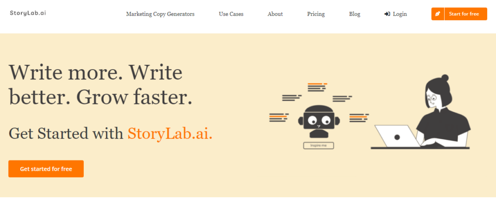 storylab homepage screenshot